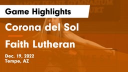 Corona del Sol  vs Faith Lutheran  Game Highlights - Dec. 19, 2022