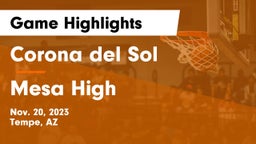 Corona del Sol  vs Mesa High Game Highlights - Nov. 20, 2023