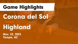 Corona del Sol  vs Highland  Game Highlights - Nov. 22, 2023