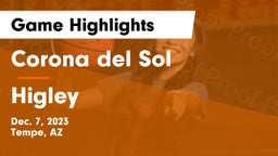 Corona del Sol  vs Higley  Game Highlights - Dec. 7, 2023
