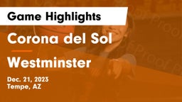 Corona del Sol  vs Westminster  Game Highlights - Dec. 21, 2023