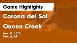 Corona del Sol  vs Queen Creek  Game Highlights - Jan. 23, 2024