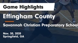 Effingham County  vs Savannah Christian Preparatory School Game Highlights - Nov. 30, 2020