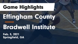 Effingham County  vs Bradwell Institute Game Highlights - Feb. 5, 2021