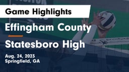 Effingham County  vs Statesboro High Game Highlights - Aug. 24, 2023