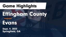 Effingham County  vs Evans  Game Highlights - Sept. 9, 2023