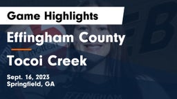 Effingham County  vs Tocoi Creek  Game Highlights - Sept. 16, 2023