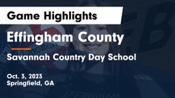 Effingham County  vs Savannah Country Day School Game Highlights - Oct. 3, 2023