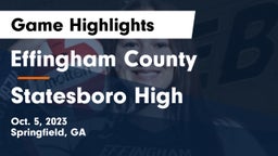 Effingham County  vs Statesboro High Game Highlights - Oct. 5, 2023