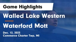 Walled Lake Western  vs Waterford Mott Game Highlights - Dec. 12, 2023