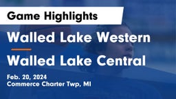 Walled Lake Western  vs Walled Lake Central  Game Highlights - Feb. 20, 2024