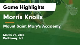 Morris Knolls  vs Mount Saint Mary's Academy Game Highlights - March 29, 2023