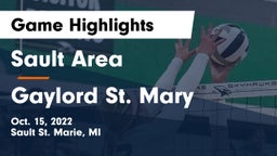 Sault Area  vs Gaylord St. Mary Game Highlights - Oct. 15, 2022