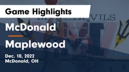 McDonald  vs Maplewood  Game Highlights - Dec. 10, 2022