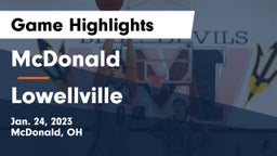 McDonald  vs Lowellville  Game Highlights - Jan. 24, 2023