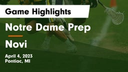Notre Dame Prep  vs Novi  Game Highlights - April 4, 2023