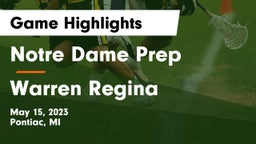 Notre Dame Prep  vs Warren Regina Game Highlights - May 15, 2023