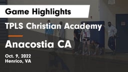 TPLS Christian Academy vs Anacostia CA Game Highlights - Oct. 9, 2022