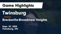 Twinsburg  vs Brecksville-Broadview Heights  Game Highlights - Sept. 29, 2020