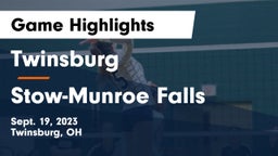 Twinsburg  vs Stow-Munroe Falls  Game Highlights - Sept. 19, 2023