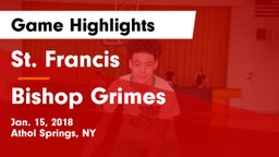 St. Francis  vs Bishop Grimes  Game Highlights - Jan. 15, 2018