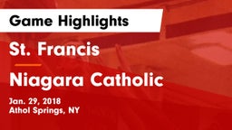 St. Francis  vs Niagara Catholic Game Highlights - Jan. 29, 2018