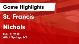 St. Francis  vs Nichols  Game Highlights - Feb. 5, 2018