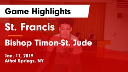 St. Francis  vs Bishop Timon-St. Jude  Game Highlights - Jan. 11, 2019