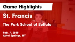 St. Francis  vs The Park School of Buffalo Game Highlights - Feb. 7, 2019