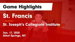 St. Francis  vs St. Joseph's Collegiate Institute Game Highlights - Jan. 17, 2020