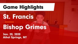 St. Francis  vs Bishop Grimes  Game Highlights - Jan. 20, 2020