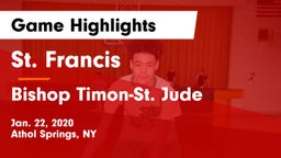St. Francis  vs Bishop Timon-St. Jude  Game Highlights - Jan. 22, 2020