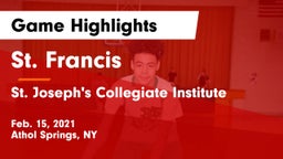 St. Francis  vs St. Joseph's Collegiate Institute Game Highlights - Feb. 15, 2021