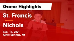 St. Francis  vs Nichols  Game Highlights - Feb. 17, 2021