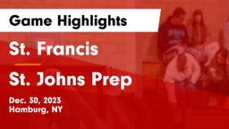 St. Francis  vs St. Johns Prep Game Highlights - Dec. 30, 2023