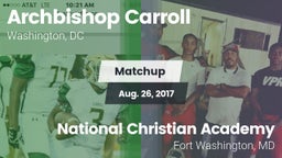 Matchup: Archbishop Carroll vs. National Christian Academy  2017