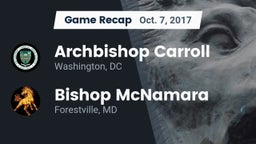 Recap: Archbishop Carroll  vs. Bishop McNamara  2017