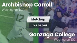 Matchup: Archbishop Carroll vs. Gonzaga College  2017