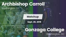 Matchup: Archbishop Carroll vs. Gonzaga College  2018