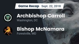 Recap: Archbishop Carroll  vs. Bishop McNamara  2018