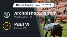 Recap: Archbishop Carroll  vs. Paul VI  2019