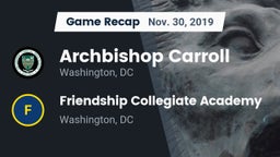 Recap: Archbishop Carroll  vs. Friendship Collegiate Academy  2019