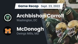 Recap: Archbishop Carroll  vs. McDonogh  2022