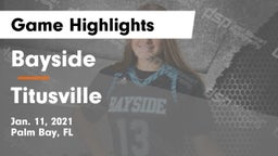 Bayside  vs Titusville  Game Highlights - Jan. 11, 2021