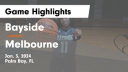 Bayside  vs Melbourne  Game Highlights - Jan. 3, 2024