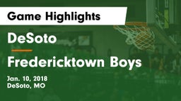 DeSoto  vs Fredericktown Boys Game Highlights - Jan. 10, 2018