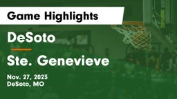 DeSoto  vs Ste. Genevieve  Game Highlights - Nov. 27, 2023