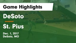 DeSoto  vs St. Pius Game Highlights - Dec. 1, 2017