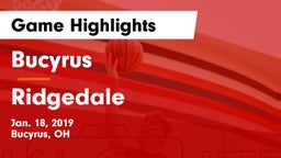 Bucyrus  vs Ridgedale  Game Highlights - Jan. 18, 2019
