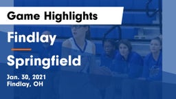 Findlay  vs Springfield  Game Highlights - Jan. 30, 2021